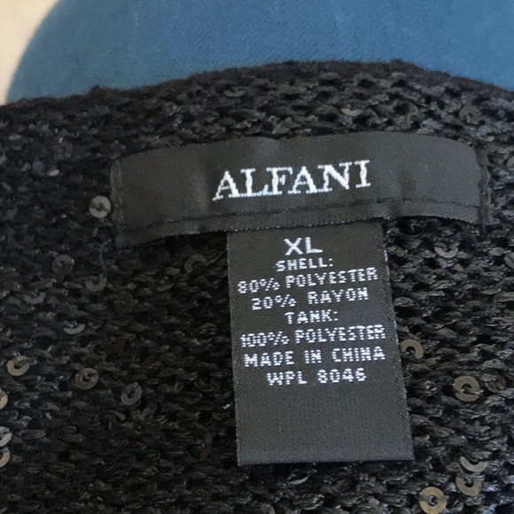 Alfani sequined 3/4 sleeve, hi-low top - Picture 4 of 4